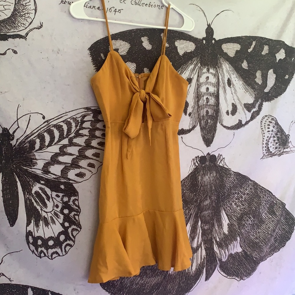 Princess Polly Alayna Mini Dress Mustard